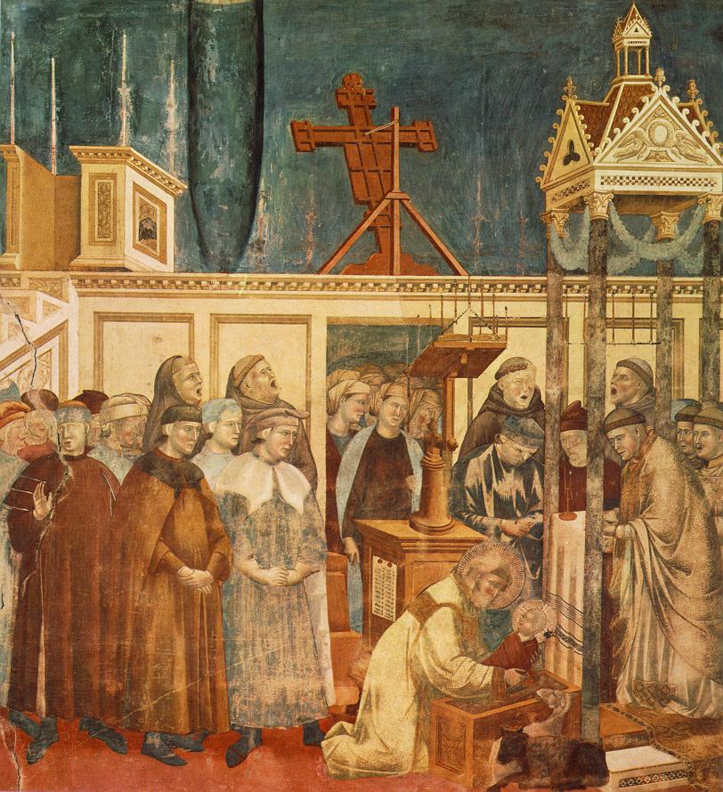 Giotto, Storie francescane, part. Istituzione del presepe a Greccio, Basilica superiore di Assisi, affresco, fine XIII sec. Giotto, Storie francescane, part. Istituzione del presepe a Greccio, Basilica superiore di Assisi, affresco, fine XIII sec.
